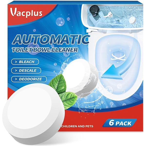 Vacplus Toilet Bowl Cleaners - 6 PACK, Household Toilet Cleaner, Automatic Toilet Bowl Cleaners with Bleach, Sustained-Release Toilet Tank Cleaners for Deodorizing and Descaling, 1.76 Ounces Each