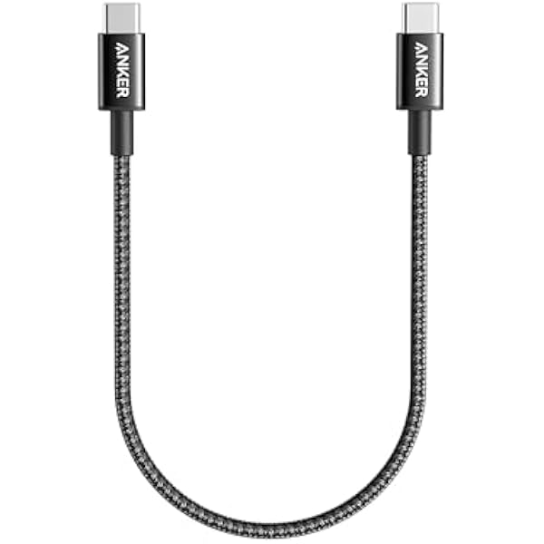 Anker USB C to USB C Cable, Type-C 60W Fast Charging Cable (1FT, 2Pack) for iPhone 17 Series, iPad mini 6 and More (Black)