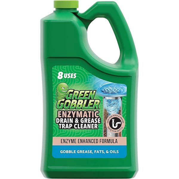 Green Gobbler Enzyme Drain Cleaner | Controls Foul Odors & Breaks Down Grease, Paper, Fat & Oil in Sewer Lines, Septic Tanks & Grease Traps | 1 Gallon