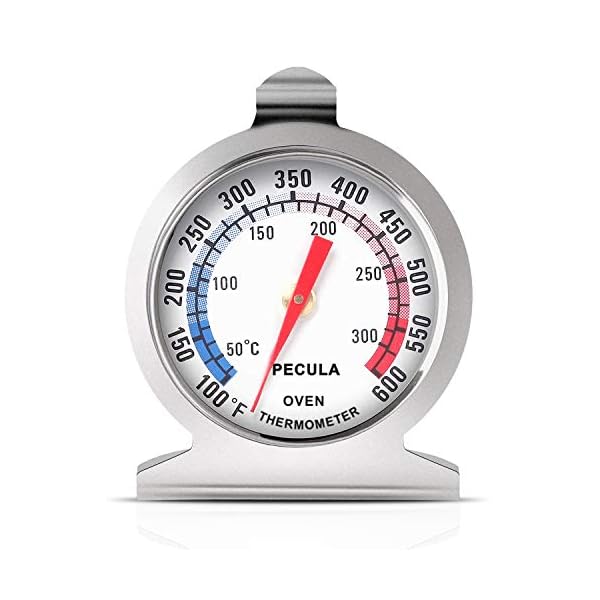 Oven Thermometer 50-300°C/100-600°F, Oven Grill Fry Chef Smoker Analog Thermometer Instant Read Stainless Steel Kitchen Cooking Thermometer