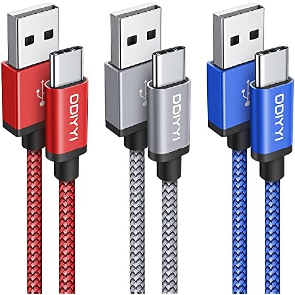 USB Type C Cable Fast Charging (3-Pack 3ft), USB to USB C Cable Braided Charger Cord for iPhone 17 Air 17 Pro Max, iPhone 16e 16/15,15/16 Pro,15/16 Plus,15/16 Pro Max and More USBA to USBC