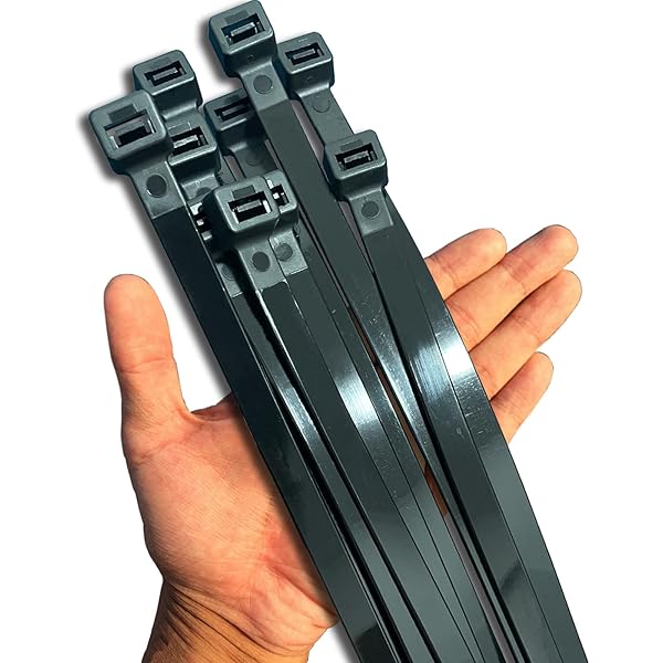 Black Zip Ties Heavy Duty 20 Inch Outdoor, 250lb Extra Large Cable Tie Wraps Long Plastic Wire Ties Wide Big Strong Thick Zipties 40 Pack