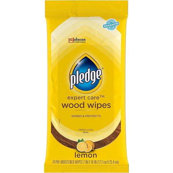 Pledge Expert Care Enhancing Wood Wipes, Lemon Scent, 24 Count