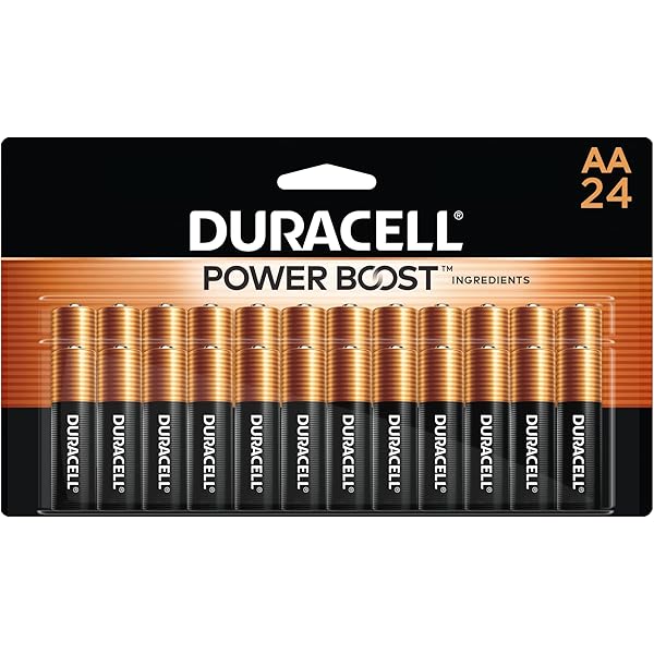 Duracell Coppertop AA Batteries with Power Boost Ingredients, 24 Count Pack Double A Battery with Long-lasting Power, Alkaline AA Battery for Household and Office Devices