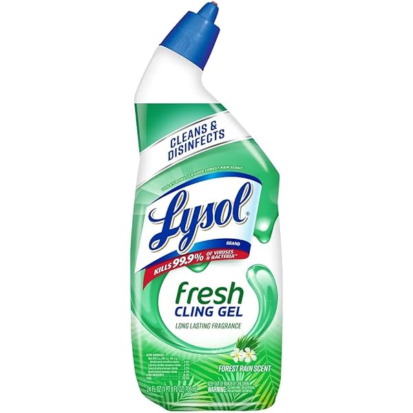 Lysol Toilet Bowl Cleaner Gel, For Cleaning and Disinfecting, Stain Removal, Forest Rain Scent, 24oz