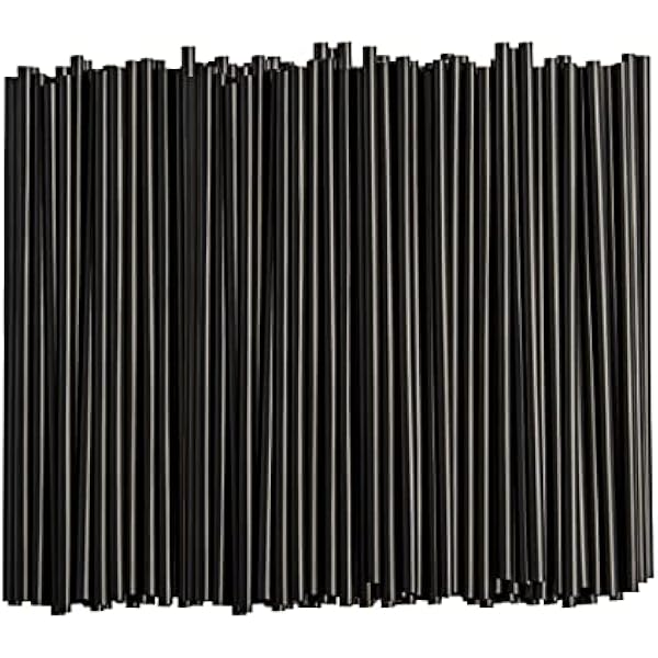 Comfy Package [250 Count] 7.75" High Black Straws, Disposable Plastic Drinking Straws - Black