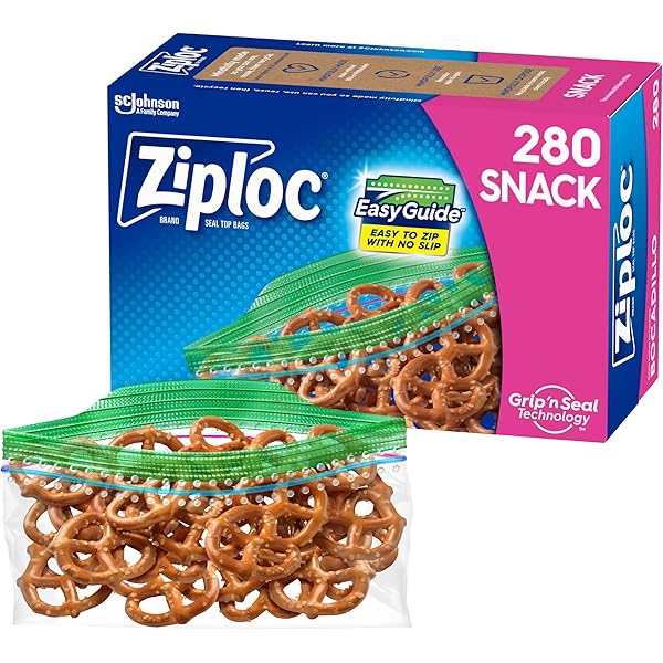 Ziploc Snack Bags, Easy Open and Close, Plastic Food Storage Bags, 280 Bags Total (Packaging May Vary)