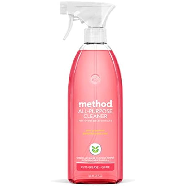 Method All-Purpose Cleaner, Pink Grapefruit, Perfect for Most Counters, Tiles, Stone, and More, 28 oz spray bottle