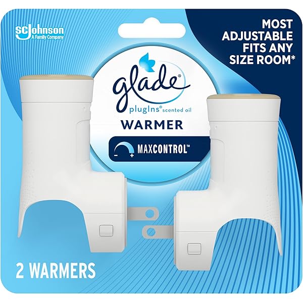 Glade PlugIns Air Freshener Warmer, Scented and Essential Oils for Home and Bathroom, Up to 50 Days on Low Setting, 2 Count