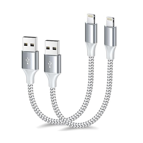 [Apple MFi Certified] Short iPhone Charger 1ft 2Pack,USB A to Lightning Cord Nylon Braided 12 Inch Fast Charging iPhone Cable Compatible with iPhone 14 13 12 11 Pro/Max/Mini Xs SE2/iPad for Car