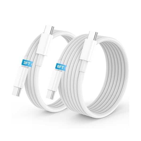 USB C to USB C Charging Cable, 2Pack [3FT+6FT] for iPhone 17 16 15 Charger Cord, Type C to C Fast Charger Cable 60W for Apple 17 16 15/Pro Max/Plus for iPad Pro/Air/Mini for MacBook Pro/Air