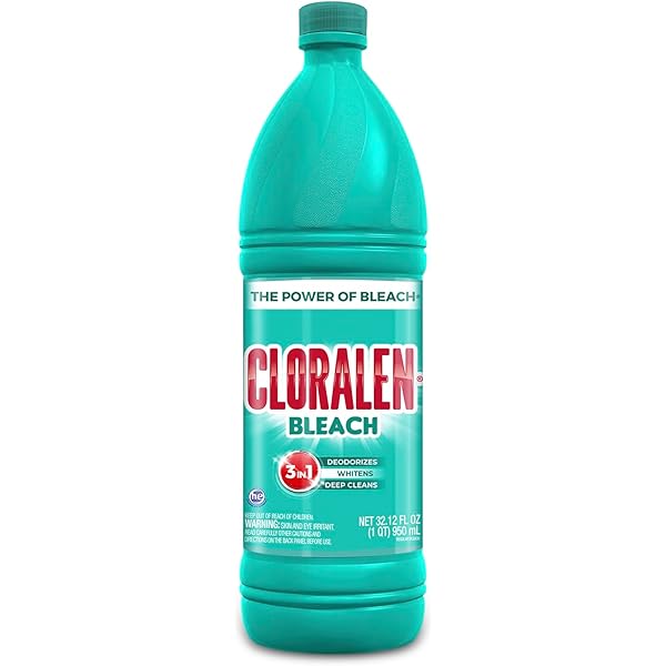 Cloralen Household Cleaning Liquid Bleach - 32.12 fl oz - 3-in-1 Multipurpose Cleaner for Laundry, Bathroom & Kitchen - Deodorizes, Whitens & Deep Cleans