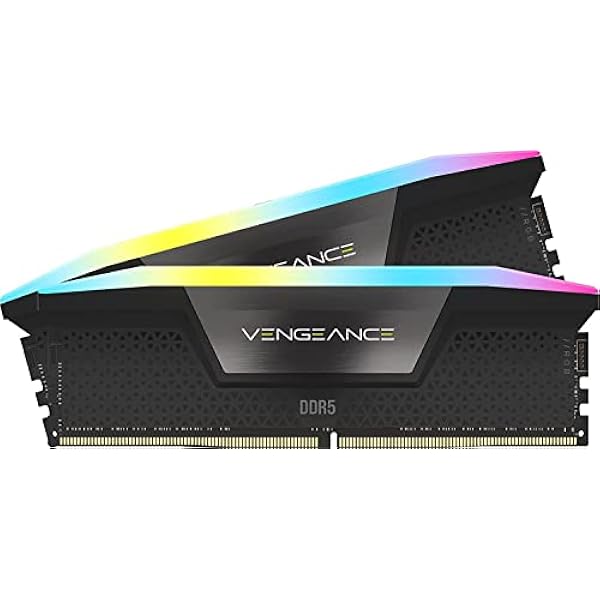 CORSAIR VENGEANCE RGB DDR5 RAM 32GB (2x16GB) 6400MHz CL36-48-48-104 1.35V Intel XMP 3.0 Desktop Computer Memory - Black (CMH32GX5M2B6400C36)