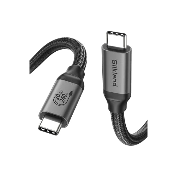 Silkland USB C Monitor Display Cable 3.3FT 4K@144Hz/60Hz, 8K USB C 3.2 Gen 2x2 Video Cable, 20Gbps Data Transfer, 240W PD Charging, Type C Compatible for iPhone 17, MacBook, CarPlay, Portable Monitor