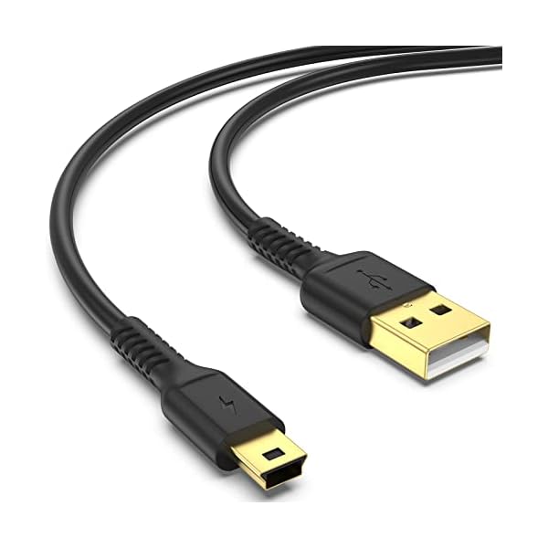 3ft Mini USB Cable, Standard USB 2.0 to Mini B Male Charger Cord Durable USB Mini to USB Charging Cable Compatible with PS3 Controller, MP3 Player, Camera, Dash Cam, Garmin GPS, Hero 3+(Black)