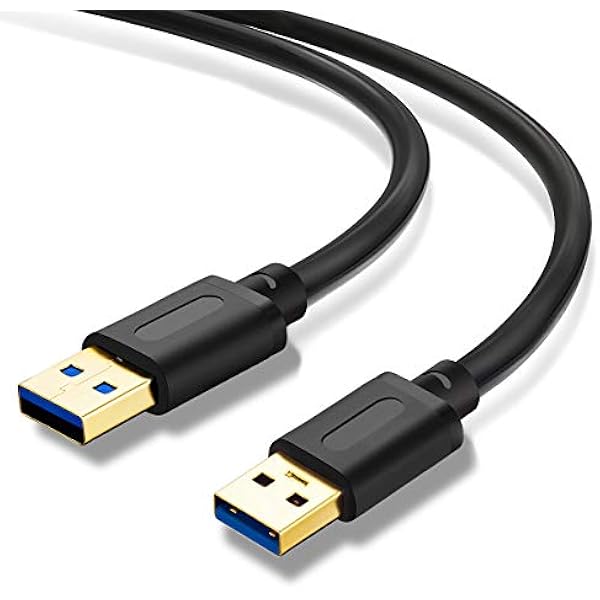 USB 3.0 Male to Male Cable 3Ft,USB to USB Cable with Gold-Plated Connector for Hard Drive Enclosures, DVD Player, Laptop Cooler (3Ft/1M)