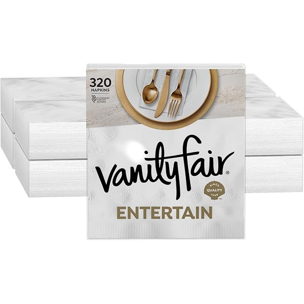 Vanity Fair Entertain Paper Napkins, 40 Count (Pack of 8), Disposable Napkins Made For Entertaining And Events