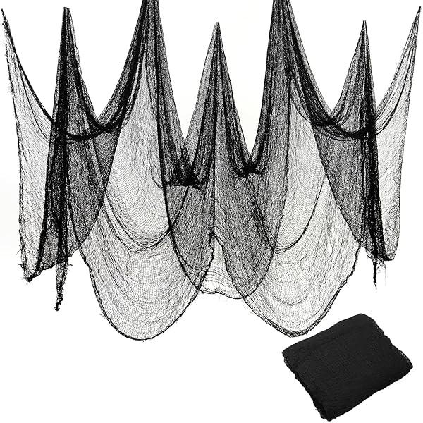 Land Guard Halloween Gauze Cloth, Black Creepy Cloth, 40×200 Inch Creepy Fabric Halloween for Haunted House Supplies, Party Outdoor, Indoor