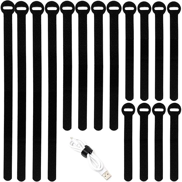 150PCS Reusable Cable Ties - 4+6+8+10inch Multi-Purpose Cable management Hook & Loop Cable Straps Wire Ties,Adjustable Fastening Cord Organizer,Cable Organizer for Home,Office and Data Centers,Black