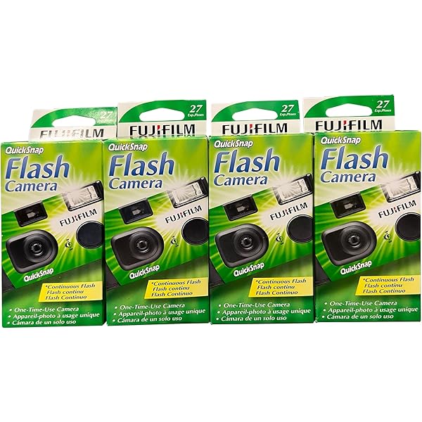 Fujifilm QuickSnap Flash 400 One Time Use 35mm Camera with Flash, 27 Exposures, 4-Pack