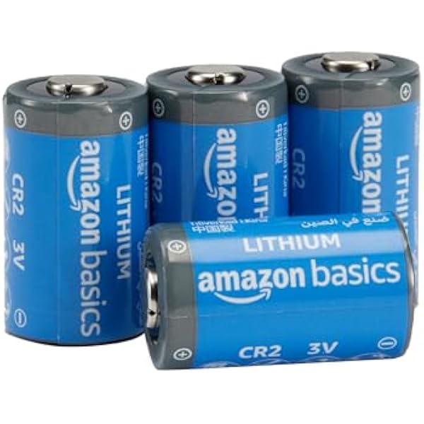 Amazon Basics CR2 Lithium Batteries, 3 Volt, Long Lasting Power, Low Self-Discharge Rate Pack of 4