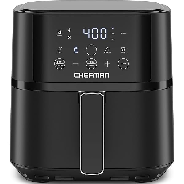 Chefman Air Fryer – 4 QT Compact Airfryer for Quick & Easy Meals in Minutes, Features Hi-Fry Technology for Extra Crisp, Touchscreen Controls with 4 Presets, Nonstick & Dishwasher Safe Basket - Black