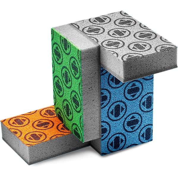 Skura Style Smart 4 Pack Odor Free Non-Scratch Scrub Pads for Sink, Counters, Surfaces, Pots, Pans, Dishwashing with Color-Fade Change Indicator