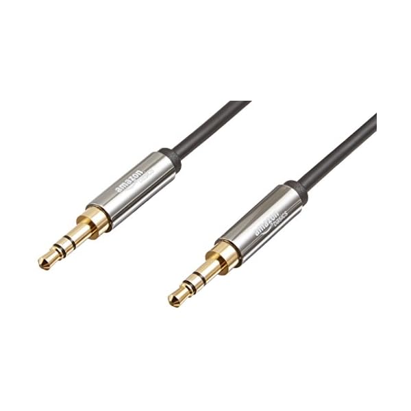 Amazon Basics 3.5mm Aux Audio Cable for Stereo Speaker or Subwoofer with Gold-Plated Plugs, 4 Foot, Black