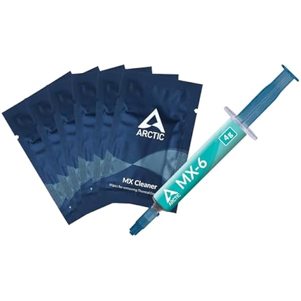 ARCTIC MX-6 (4 g, incl. 6 MX Cleaner) - Ultimate Performance Thermal Paste for CPU, Consoles, Graphics Cards, laptops, Very high Thermal Conductivity, Long Durability, Non-Conductive