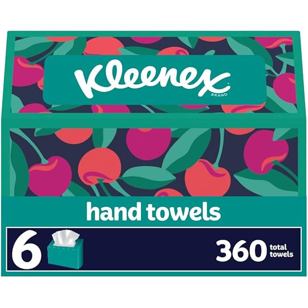 Kleenex Disposable Paper Hand Towels, 6 Boxes, 60 Tissues per Box (360 Total Tissues), Packaging May Vary