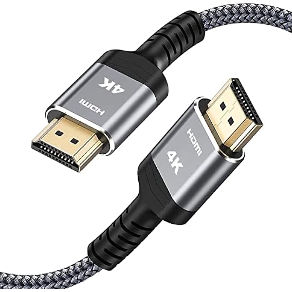 Highwings 4K HDMI Cable 6.6FT/2m | High-Speed HDMI 2.0 Quality Cord 4K@60Hz, Braided Nylon & Gold Connectors, HDR, Ethernet, ARC, 3D, HDCP 2.2, Compatible for PS-5/4/3/ HDTV/Monitor/DVD/Streaming