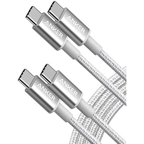 Anker USB C to USB C Cable, Type-C 60W Fast Charging Cable (6 FT, 2Pack) for iPhone 17 Series, iPad mini 6 and More (Silver)