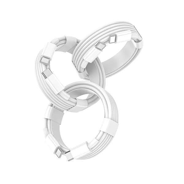 USB C to USB C Cable for Apple, 3-Pack 6FT, 60W USBC/Type-C Fast Charger Cord Compatible with iPhone 17/16 Pro Max, iPhone 17 Air, iPad Pro/Air