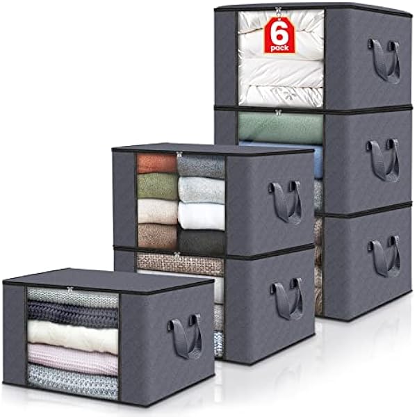 Fab totes Storage Bags,Clothes Blanket Storage Bins Foldable Closet Organizers with Reinforced Handle for Home Dorm Storage and Organization,Fabric Bags for Organizing Bed Sheets,Clothing,Comforters