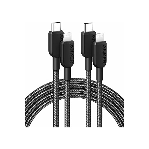 Anker 310 USB C to Lightning Cable(6FT,2Pack, Black), MFi Certified for iPhone 14 Series, and More(Charger Not Included)