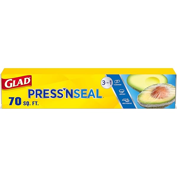 Glad Press'N Seal Food Plastic Wrap, 70 Square Foot Roll (Package May Vary)
