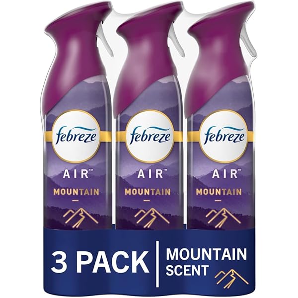 Febreze Air Mist Air Freshener Spray, Odor-Fighting Room Spray, Air Fresheners for Home and Bathroom and Kitchen, Aerosol Can, Mountain Scent, 8.8oz, 3 Count