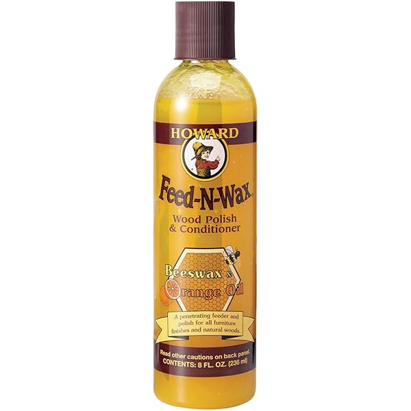 Howard Products Feed-N-Wax Wood Polish & Conditioner, 8 oz, Orange