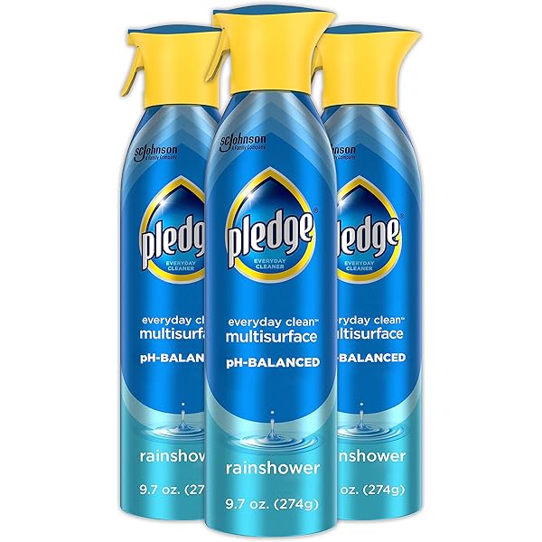 Pledge pH-Balanced Multisurface Spray, Everyday Cleaner, Rainshower Scent, 9.7oz (Pack of 3)