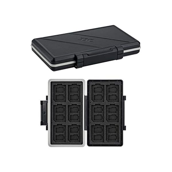 36 Slots Memory Card Case Water-Resistant Anti-Shock Memory Card Wallet for 24 Micro SD SDXC SDHC TF Cards and 12 SD SDXC SDHC Cards