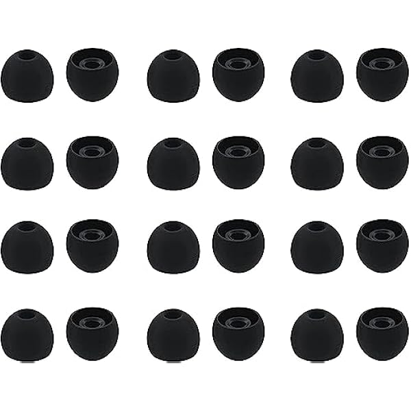 ALXCD Ear Tips for in-Ear Headphones, Large Size 12 Pairs Soft Silicon Earbuds Tips Eartips with 3.8mm Connector Hole, Fit Most in-Ear Earbuds(Inner Hole 3.8mm -4.8mm) 12 Pairs, Black L