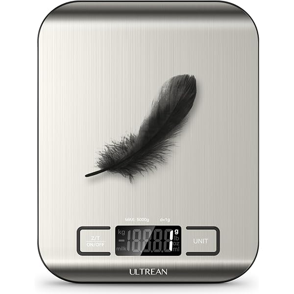 Ultrean Food Scale, Digital Kitchen Scale Weight Grams and Ounces for Baking Cooking and Meal Prep, 6 Units with Tare Function, 11lb (Batteries Included)