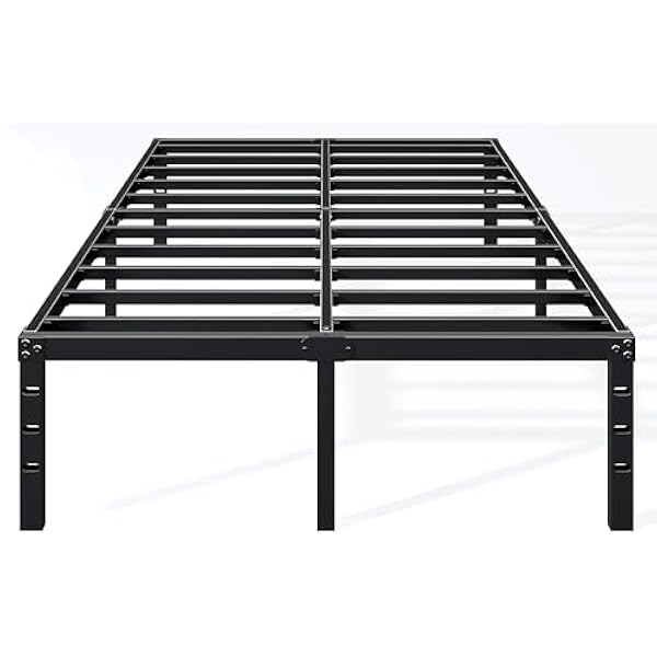 Hafenpo 14 Inch Queen Bed Frame - Sturdy Metal Platform Queen Size, No Box Spring Needed, Heavy Duty, Easy Assembly, Strong Bearing Capacity, Under Bed Storage, Black