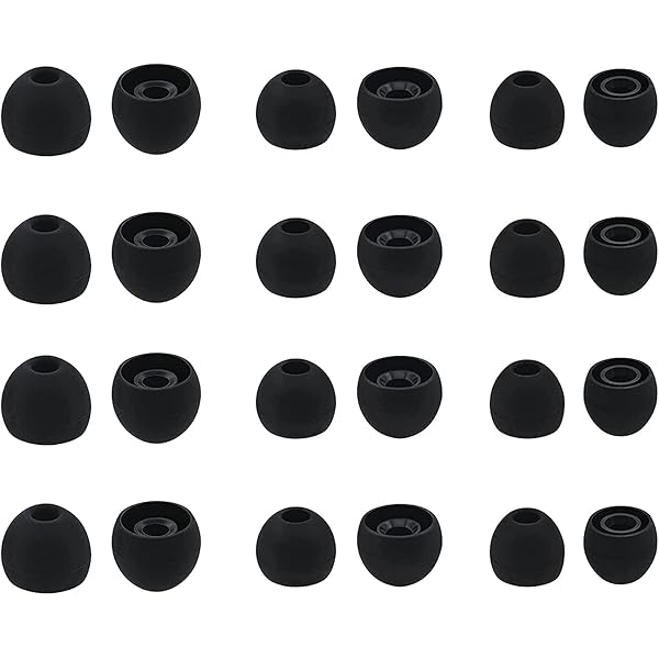 ALXCD Ear Tips for in-Ear Headphones, S/M/L Sizes 12 Pairs Soft Silicone Earbuds Tips Eartips with 3.8mm Connector Hole, Fit Most in-Ear Earbuds(Inner Hole 3.8mm -4.8mm) 12 Pairs, Black, S/M/L