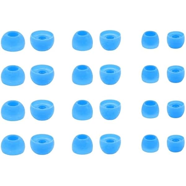 ALXCD Ear Tips for in-Ear Headphones, S/M/L Sizes 12 Pairs Soft Silicon Earbuds Tips Eartips with 3.8mm Connector Hole, Fit Most in-Ear Earbuds(Inner Hole 3.8mm -4.8mm) 12 Pairs, Blue, S/M/L