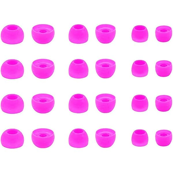 ALXCD Ear Tips for in-Ear Headphones, S/M/L Sizes 12 Pairs Soft Silicon Earbuds Tips Eartips with 3.8mm Connector Hole, Fit Most in-Ear Earbuds(Inner Hole 3.8mm -4.8mm) 12 Pairs, Pink, S/M/L