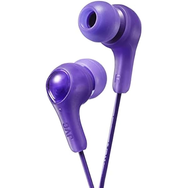 JVC Gumy in Ear Earbud Headphones, Powerful Sound, Comfortable and Secure Fit, Silicone Ear Pieces S/M/L - HAFX7V Purple, Small