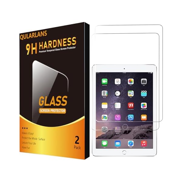 2 Pack Screen Protector for iPad 6th 5th Generation 9.7 Inch 2018/2017, Tempered Glass Compatible with iPad Air 2/Air 1/iPad Pro 9.7, Anti-Scratch 9H Hardness Apple Pencil Compatible