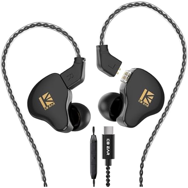 KBEAR KS1 USB C Headphones Wired Earbuds, Crystal Clear Sound Earphones for iPhone 15 Pro Max Plus Samsung Galaxy s23 s22 s21 s20 Ultra, High Resolution Headphone for Singers Musician