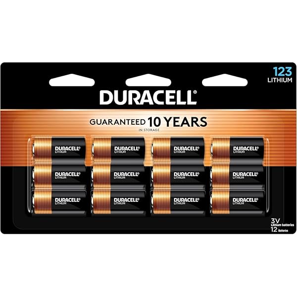 Duracell CR123A 3V Lithium Battery, 12 Count (Pack of 1), 3 Volt High Power for Home Safety, Security Devices, Flashlights, Smoke Alarms, Home Automation